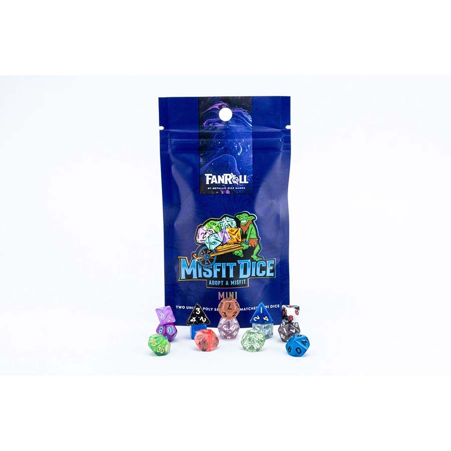 Misfit Dice: Mystery Misfit: Mini Metal Polyhedral Dice Set 7 pc