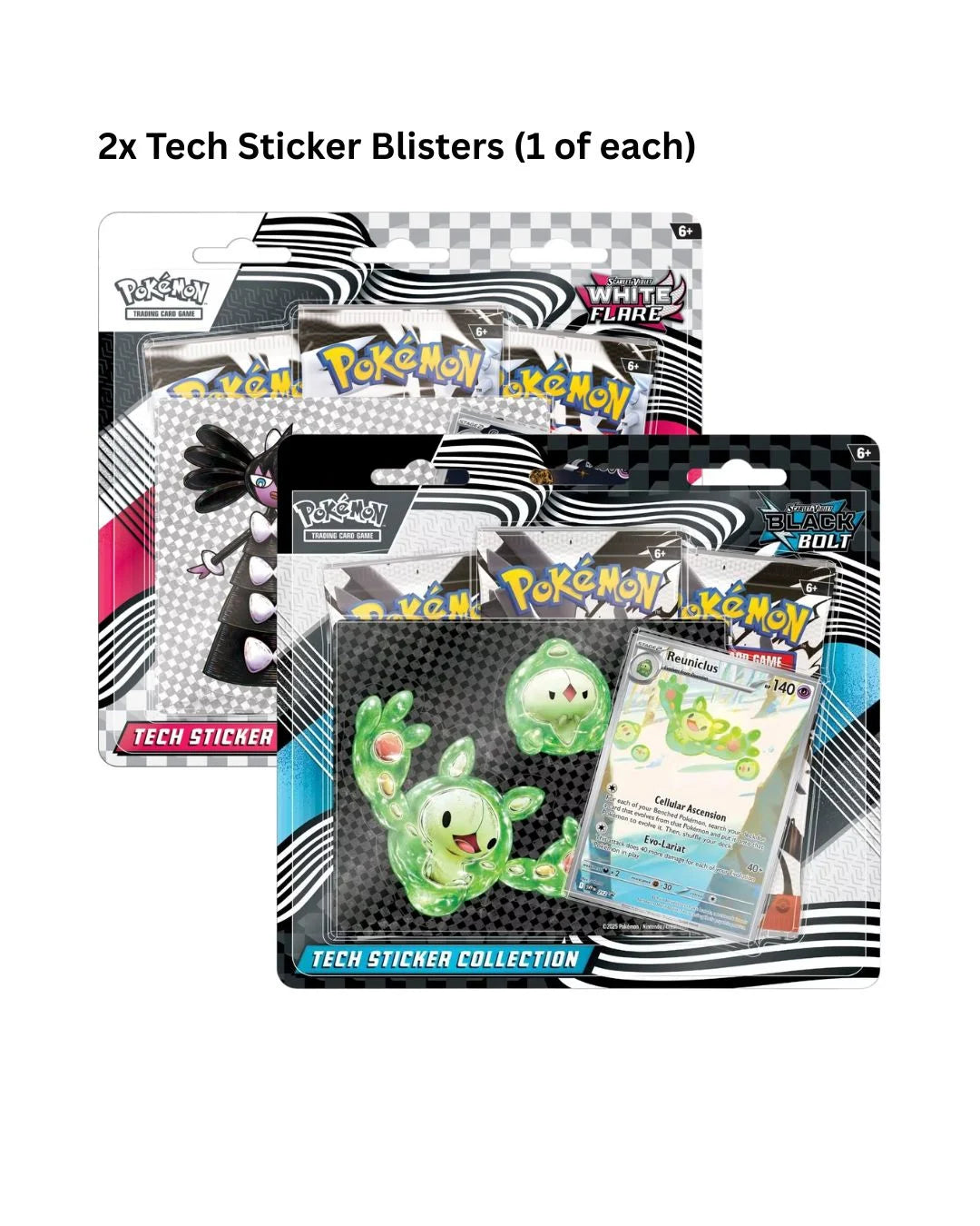 Poke: Black Bolt White & Flare Tech Blister 3-Pack