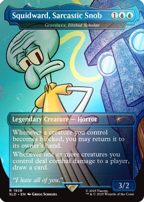 Squidward, Sarcastic Snob - Grazilaxx, Illithid Scholar (Rainbow Foil) (SLD)