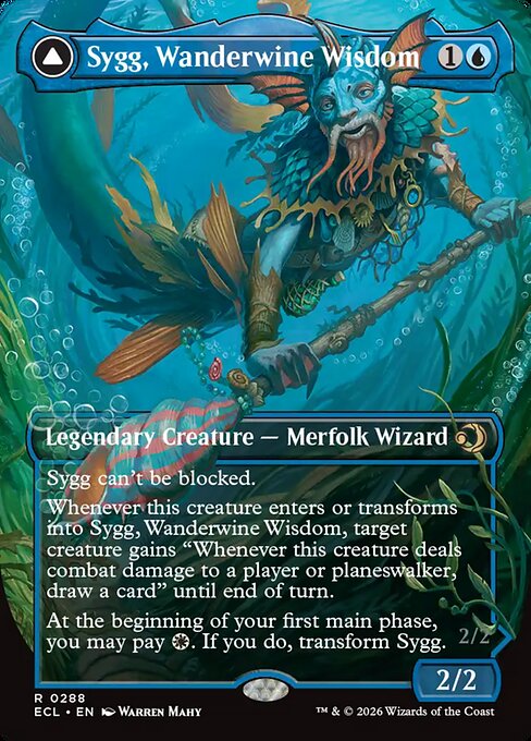 Sygg, Wanderwine Wisdom // Sygg, Wanderbrine Shield (ECL)