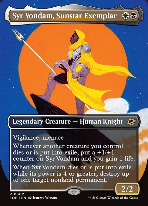 Syr Vondam, Sunstar Exemplar (EOE)