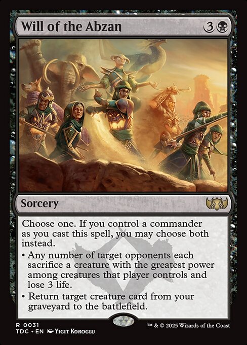 Will of the Abzan (TDC)
